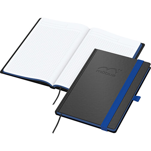 Notizbuch Color-Book Bestseller A5, Mittelblau , schwarz, mittelblau, Hochweißes Schreibpapier 90 g/m², 21,00cm x 14,80cm (Länge x Breite), Bild 1