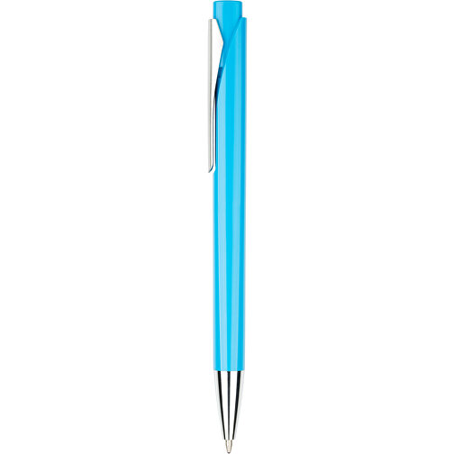 Kugelschreiber Liverpool Bunt , Promo Effects, hellblau, Kunststoff, 14,10cm x 1,00cm x 1,20cm (Länge x Höhe x Breite), Bild 1