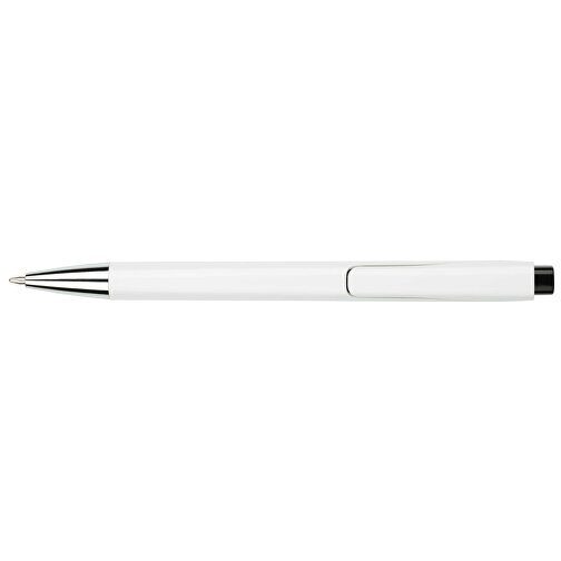 Kugelschreiber Liverpool Weiß , Promo Effects, weiß/schwarz, Kunststoff, 14,10cm x 1,00cm x 1,20cm (Länge x Höhe x Breite), Bild 3