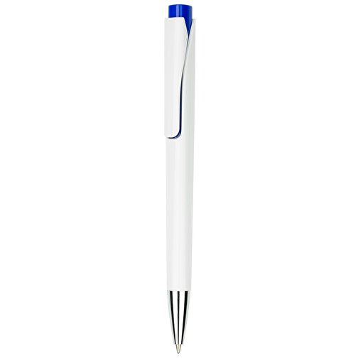 Kugelschreiber Liverpool Weiß , Promo Effects, weiß/blau, Kunststoff, 14,10cm x 1,00cm x 1,20cm (Länge x Höhe x Breite), Bild 2