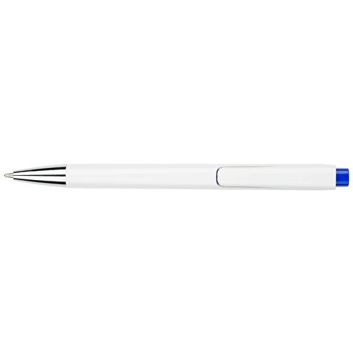 Kugelschreiber Liverpool Weiß , Promo Effects, weiß/blau, Kunststoff, 14,10cm x 1,00cm x 1,20cm (Länge x Höhe x Breite), Bild 3