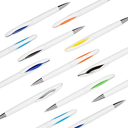 Kugelschreiber Tokio Bunt Silber , Promo Effects, weiss/silber, Kunststoff, 14,50cm x 1,50cm (Länge x Breite), Bild 4