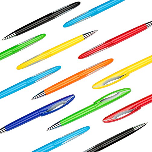 Kugelschreiber Tokio Bunt Silber , Promo Effects, hellblau/silber, Kunststoff, 14,50cm x 1,50cm (Länge x Breite), Bild 4