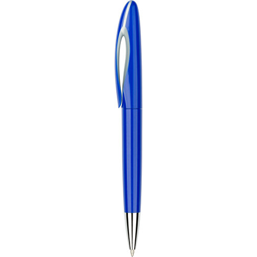 Kugelschreiber Tokio Bunt Silber , Promo Effects, blau/silber, Kunststoff, 14,50cm x 1,50cm (Länge x Breite), Bild 1
