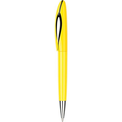 Kugelschreiber Tokio Bunt Schwarz , Promo Effects, gelb, Kunststoff, 14,50cm x 1,50cm (Länge x Breite), Bild 1