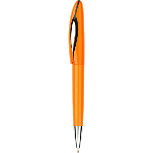 Kugelschreiber Tokio Bunt Schwarz , Promo Effects, orange, Kunststoff, 14,50cm x 1,50cm (Länge x Breite), Bild 1