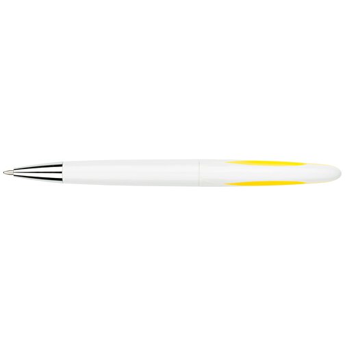 Kugelschreiber Tokio Weiß , Promo Effects, weiß/gelb, Kunststoff, 14,50cm x 1,50cm (Länge x Breite), Bild 3