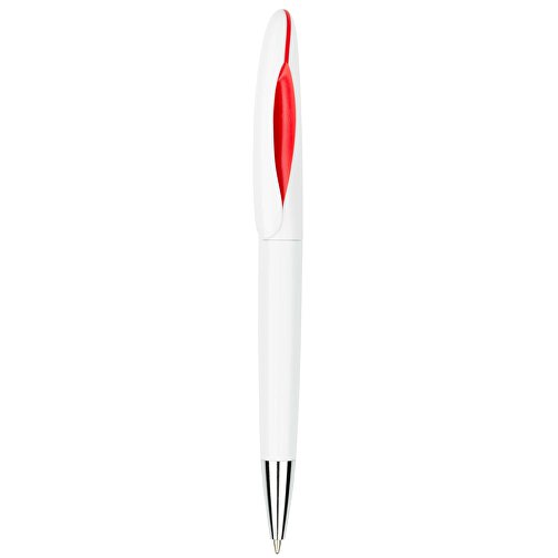 Kugelschreiber Tokio Weiß , Promo Effects, weiß/rot, Kunststoff, 14,50cm x 1,50cm (Länge x Breite), Bild 2
