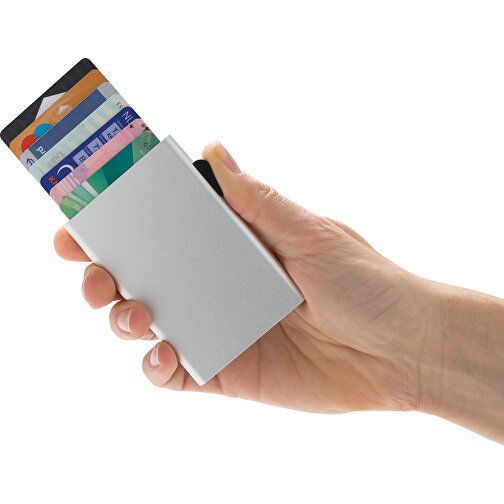 C-Secure Aluminium RFID Kartenhalter, Silber , silber, Aluminium, 9,50cm x 0,80cm (Länge x Höhe), Bild 4
