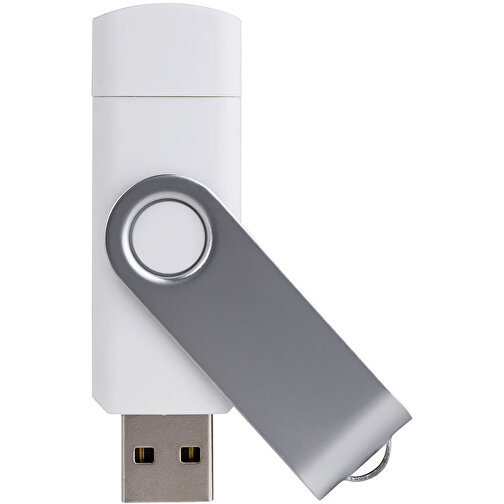 USB-Stick Smart Swing 8 GB , Promo Effects MB , weiss MB , 8 GB , Kunststoff, Metal MB , 3 - 10 MB/s MB , 7,00cm x 1,00cm x 1,90cm (Länge x Höhe x Breite), Bild 1