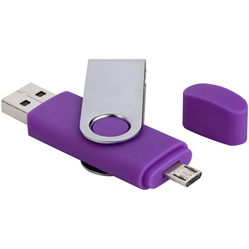 USB-Stick Smart Swing 4 GB , Promo Effects MB , lila MB , 4 GB , Kunststoff, Metal MB , 3 - 10 MB/s MB , 7,00cm x 1,00cm x 1,90cm (Länge x Höhe x Breite), Bild 2