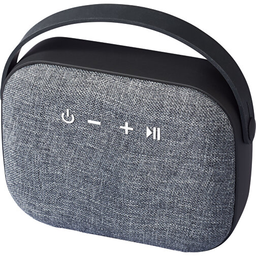 Woven Stoff Bluetooth® Lautsprecher , schwarz, ABS Kunststoff, 15,10cm x 12,00cm x 5,33cm (Länge x Höhe x Breite), Bild 1