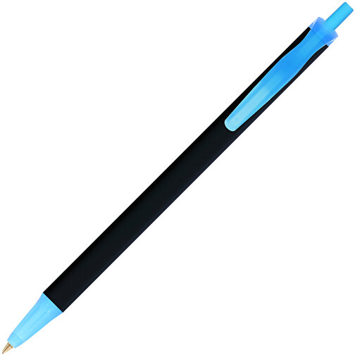 BIC® Clic Stic Softfeel® Kugelschreiber , BiC, schwarz/gefr. blau, Kunststoff, 14,00cm x 1,20cm (Länge x Breite), Bild 2