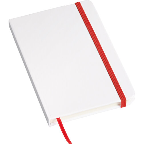 Notizbuch AUTHOR Im DIN-A6-Format , rot, weiß, Papier, 14,00cm x 1,50cm x 9,10cm (Länge x Höhe x Breite), Bild 1
