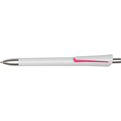 Kugelschreiber OREGON , pink, weiß, Kunststoff, 14,20cm (Länge), Bild 3