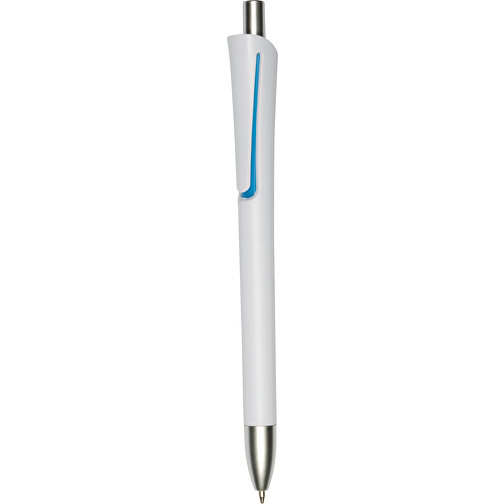 Kugelschreiber OREGON , hellblau, weiss, Kunststoff, 14,20cm (Länge), Bild 1