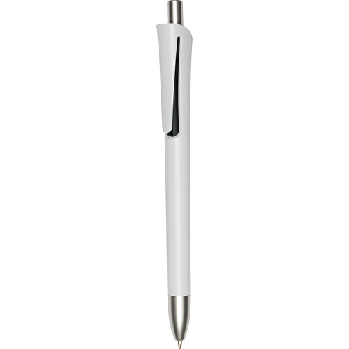 Kugelschreiber OREGON , schwarz, weiß, Kunststoff, 14,20cm (Länge), Bild 1