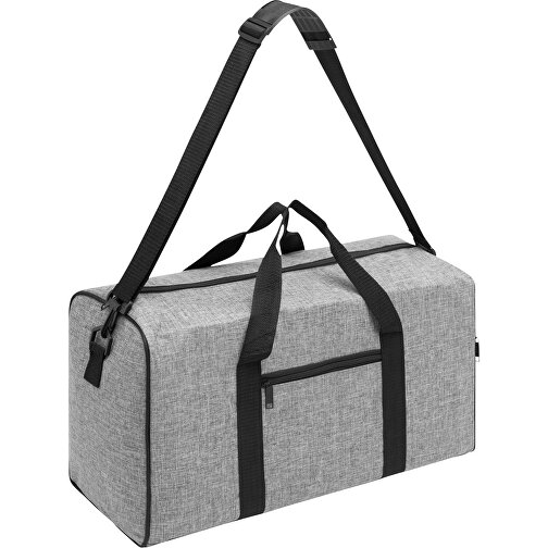 Sporttasche DONEGAL GYM , grau, schwarz, 600D Polyester, 52,00cm x 29,00cm x 23,50cm (Länge x Höhe x Breite), Bild 2