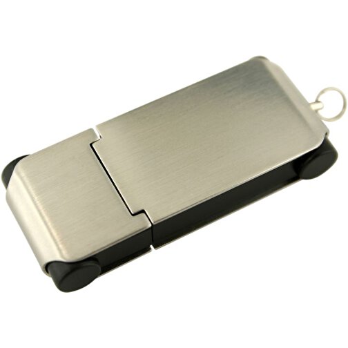 USB-Stick BRUSH 1GB , Promo Effects MB , silber/schwarz MB , 1 GB , Kunststoff/Metall MB , 3 - 10 MB/s MB , 5,40cm x 2,10cm (Länge x Breite), Bild 1