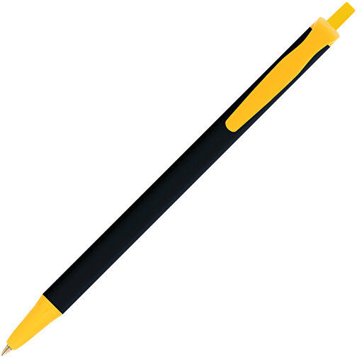 BIC® Clic Stic Softfeel® Kugelschreiber , BiC, schwarz/gelb, Kunststoff, 14,00cm x 1,20cm (Länge x Breite), Bild 2