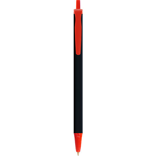 BIC® Clic Stic Softfeel® Kugelschreiber , BiC, schwarz/rot, Kunststoff, 14,00cm x 1,20cm (Länge x Breite), Bild 1