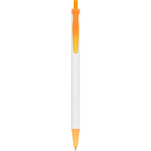 BIC® Clic Stic Kugelschreiber , BiC, weiss/gefr. orange, Kunststoff, 14,00cm x 1,20cm (Länge x Breite), Bild 1