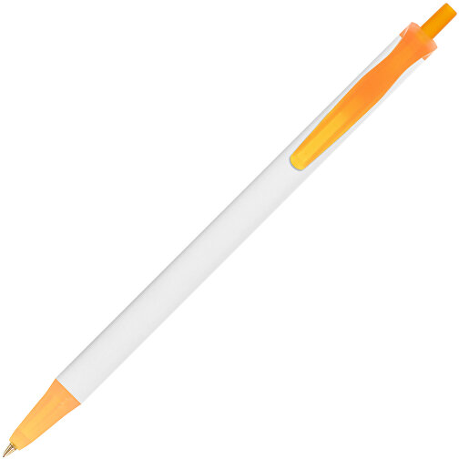 BIC® Clic Stic Kugelschreiber , BiC, weiß/gefr. orange, Kunststoff, 14,00cm x 1,20cm (Länge x Breite), Bild 2