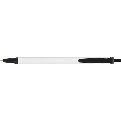 BIC® Clic Stic Kugelschreiber , BiC, weiss/schwarz, Kunststoff, 14,00cm x 1,20cm (Länge x Breite), Bild 3