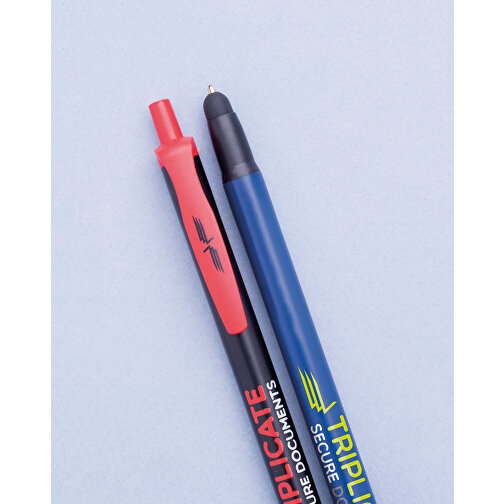 BIC® Clic Stic Stylus Kugelschreiber , BiC, weiss/gefr. blau/schwarz, Kunststoff, 14,00cm x 1,20cm (Länge x Breite), Bild 4