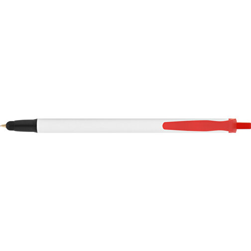 BIC® Clic Stic Stylus Kugelschreiber , BiC, weiss/gefr. rot/schwarz, Kunststoff, 14,00cm x 1,20cm (Länge x Breite), Bild 3