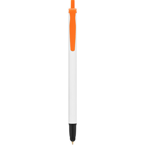 BIC® Clic Stic Stylus Kugelschreiber , BiC, weiss/orange/schwarz, Kunststoff, 14,00cm x 1,20cm (Länge x Breite), Bild 1