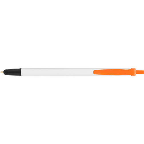 BIC® Clic Stic Stylus Kugelschreiber , BiC, weiß/orange/schwarz, Kunststoff, 14,00cm x 1,20cm (Länge x Breite), Bild 3