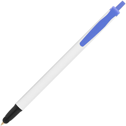 BIC® Clic Stic Stylus Kugelschreiber , BiC, weiss/blau/schwarz, Kunststoff, 14,00cm x 1,20cm (Länge x Breite), Bild 2