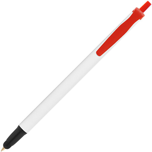 BIC® Clic Stic Stylus Kugelschreiber , BiC, weiß/rot/schwarz, Kunststoff, 14,00cm x 1,20cm (Länge x Breite), Bild 2