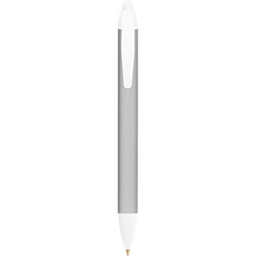 BIC® Wide Body™ Kugelschreiber , BiC, metallgrau/weiss, Kunststoff, 14,20cm x 1,50cm (Länge x Breite), Bild 1