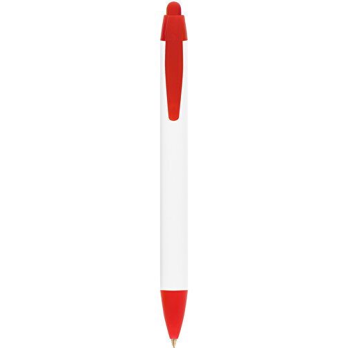 BIC® Wide Body™ Kugelschreiber , BiC, weiß/gefr. rot, Kunststoff, 14,20cm x 1,50cm (Länge x Breite), Bild 1