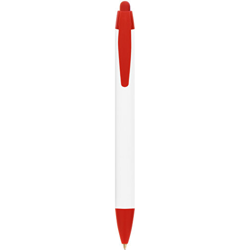 BIC® Wide Body™ Kugelschreiber , BiC, weiss/rot, Kunststoff, 14,20cm x 1,50cm (Länge x Breite), Bild 1
