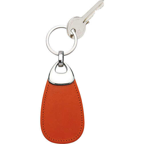 Schlüsselanhänger , orange, Anilin-Rindleder Toscana, 8,50cm x 4,50cm (Länge x Breite), Bild 1