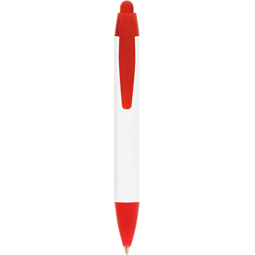 BIC® Wide Body™ Mini Digital Kugelschreiber , BiC, weiß/gefr. rot, Kunststoff, 11,60cm x 1,50cm (Länge x Breite), Bild 1