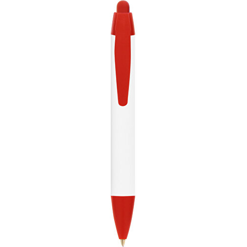 BIC® Wide Body™ Mini Digital Kugelschreiber , BiC, weiss/rot, Kunststoff, 11,60cm x 1,50cm (Länge x Breite), Bild 1