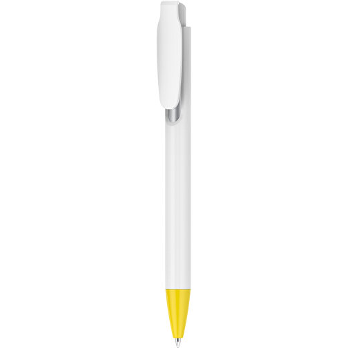 Kugelschreiber – Fanny Weiss , Promo Effects, gelb, Kunststoff, 14,20cm x 1,20cm (Länge x Breite), Bild 1