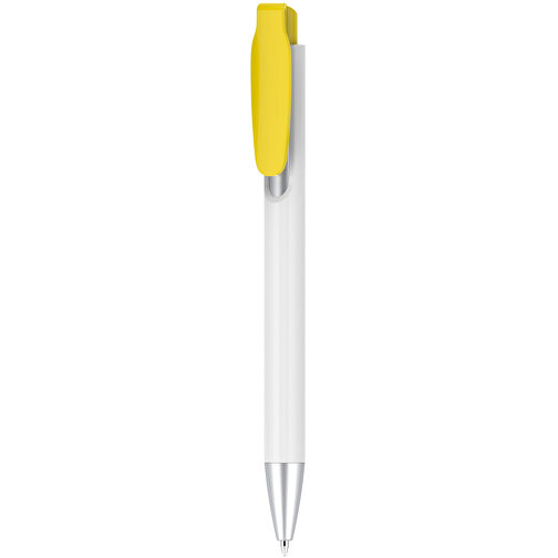 Kugelschreiber – Fanny Silber , Promo Effects, gelb, Kunststoff, 14,20cm x 1,20cm (Länge x Breite), Bild 1