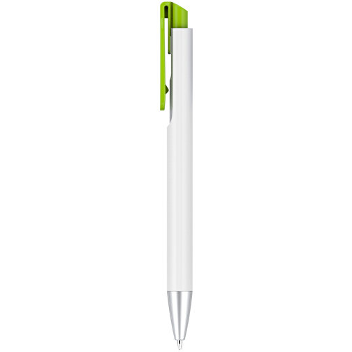 Kugelschreiber – Fanny Silber , Promo Effects, grün, Kunststoff, 14,20cm x 1,20cm (Länge x Breite), Bild 2
