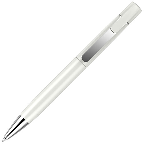 Kugelschreiber Lucky Metallic , Promo Effects, weiss metallic, Kunststoff, 14,00cm x 1,10cm (Länge x Breite), Bild 4