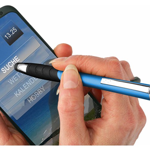 EXPRESSDRUCK Touchscreen-Druckkugelschreiber 'Atlas' , blau, schwarz, ABS, 13,90cm (Länge), Bild 3