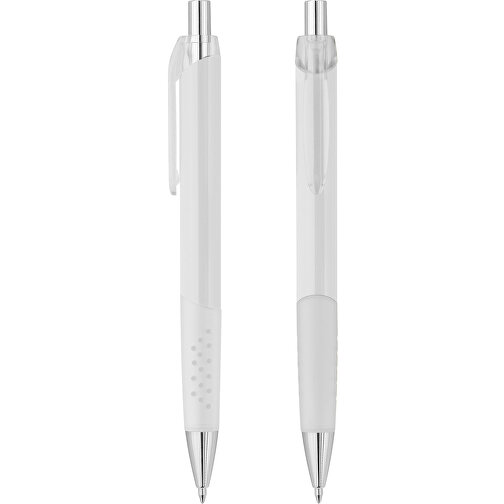 Druckkugelschreiber 'Epsilon' , weiss, glasklar, ABS, 14,10cm (Länge), Bild 1
