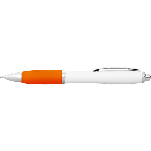 Nash Kugelschreiber Weiß Mit Farbigem Griff , weiß / orange, ABS Kunststoff, 14,00cm (Länge), Bild 4