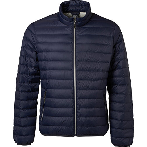 Men’s Down Jacket , James Nicholson, navy blau/silber, Oberstoff: 100% Polyamid, Futterstoff: 100% Polyamid, Wattierung: 90% Daunen, 10% Federn, XXL, , Bild 1