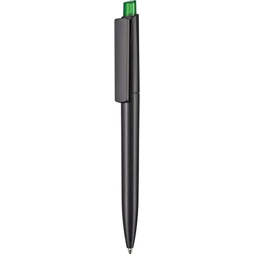 Kugelschreiber CREST RECYCLED , Ritter-Pen, schwarz recycled/limonen-grün TR/FR, ABS-Kunststoff, 14,90cm (Länge), Bild 1
