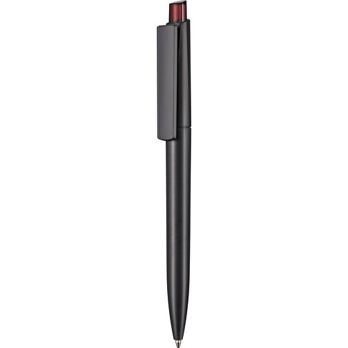 Kugelschreiber CREST RECYCLED , Ritter-Pen, schwarz recycled/rubin-rot TR/FR, ABS-Kunststoff, 14,90cm (Länge), Bild 1